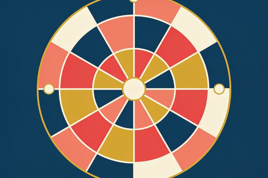 Roda de doze setores coloridos que lembra as casas do mapa astral